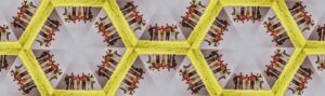 Hero image shows a kaleidoscope pattern of 5 people with their arms around each other